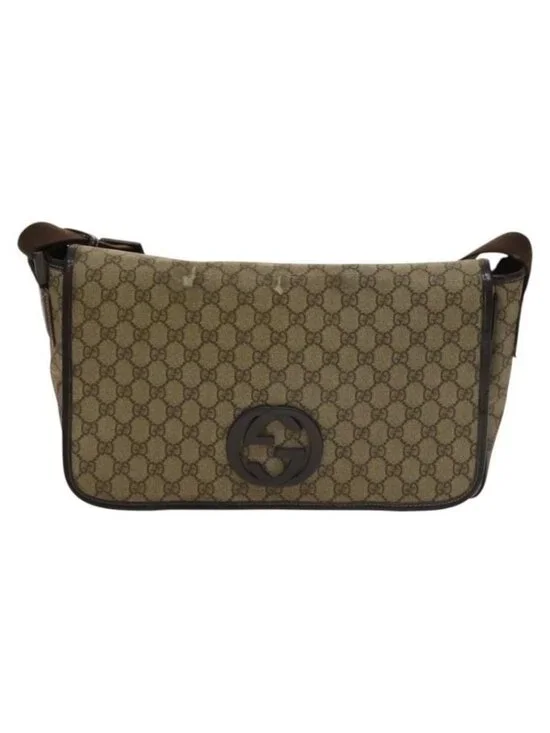 Authentic GUCCI GG Supreme Shoulder Bag PVC Beige Silver 223661 - Picture 5 of 16